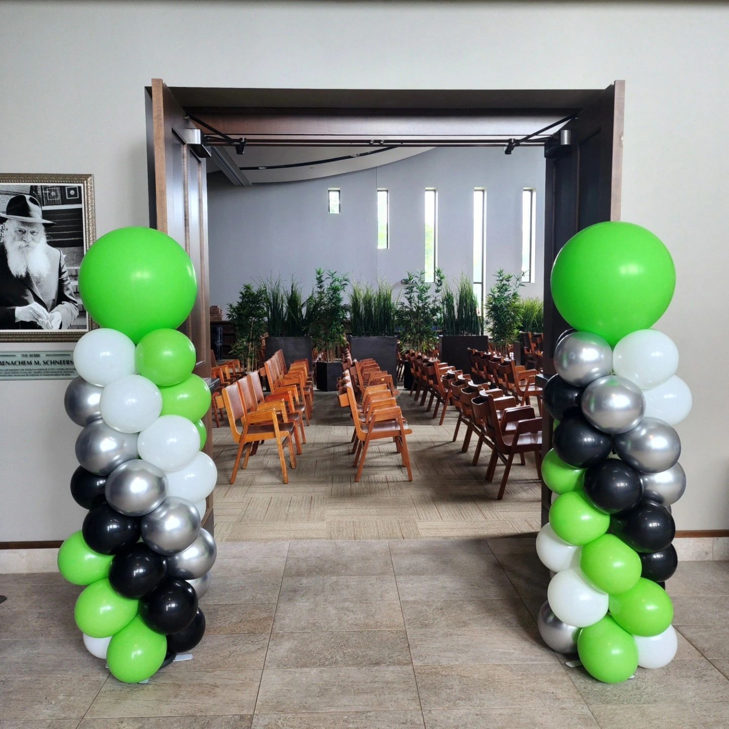 Colorful balloon decor at event