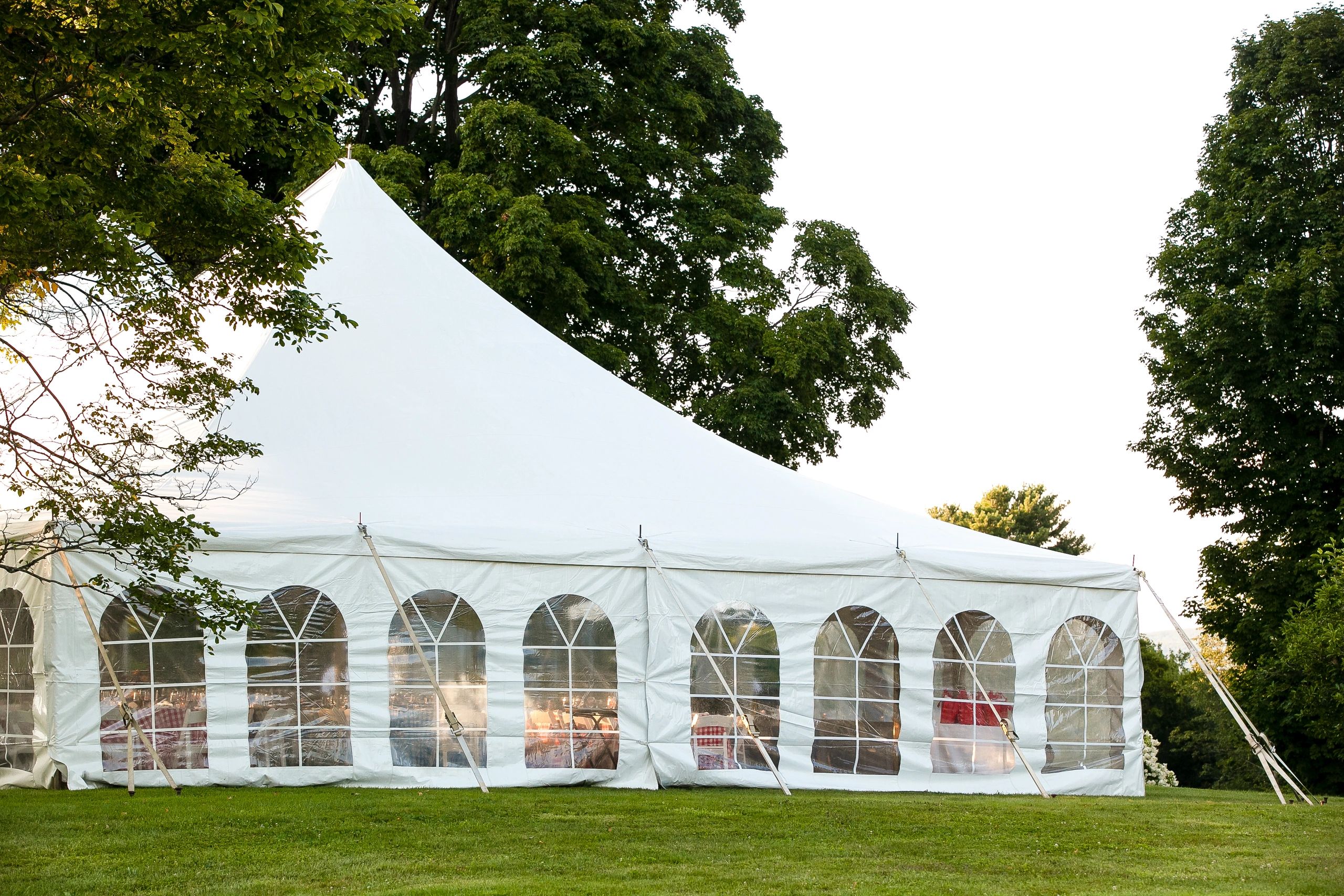 Party tent rental setup for an outdoor event in Ottawa